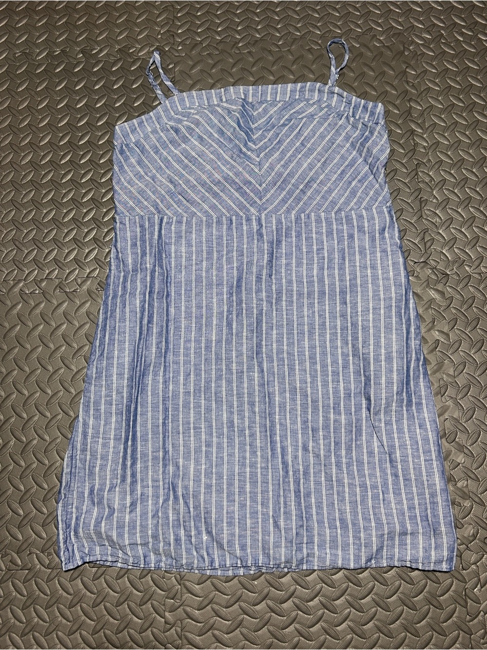Banana Republic Linen/Cotton Blend Blue and White Striped Mini Dress